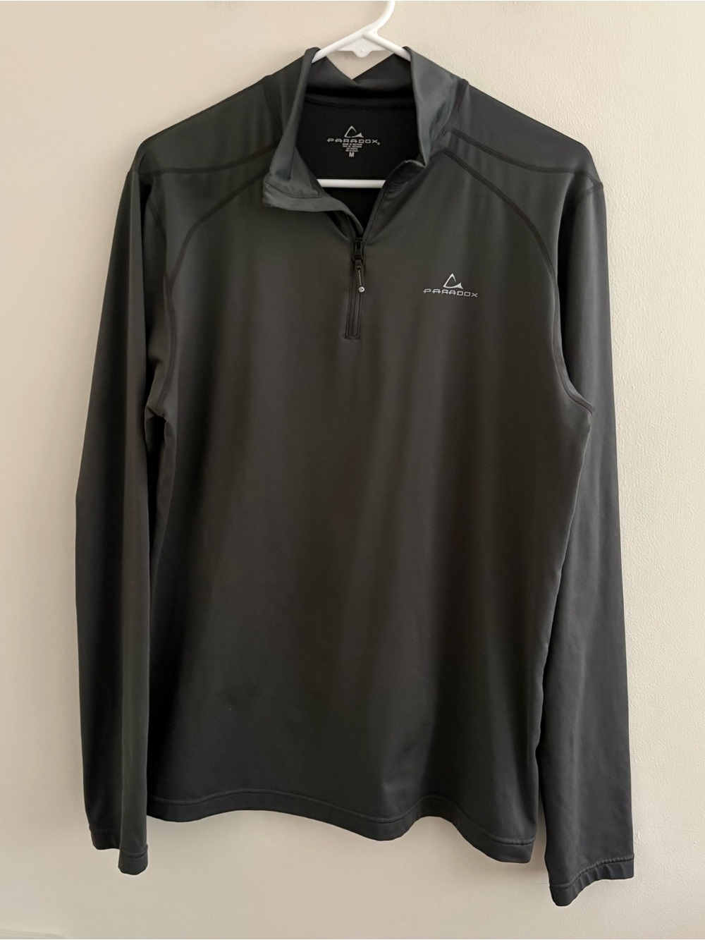 Paradox Men's Long Sleeve Quarter-Zip Pullover - Grey Green Preppy